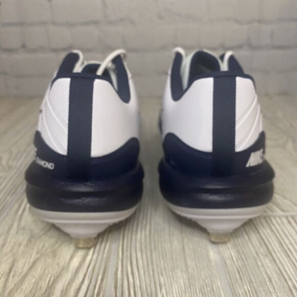 Nike Diamond Alpha Huarache Metal Baseball Cleats Men’s 11 White Navy DJ6516-103 - Picture 6 of 8